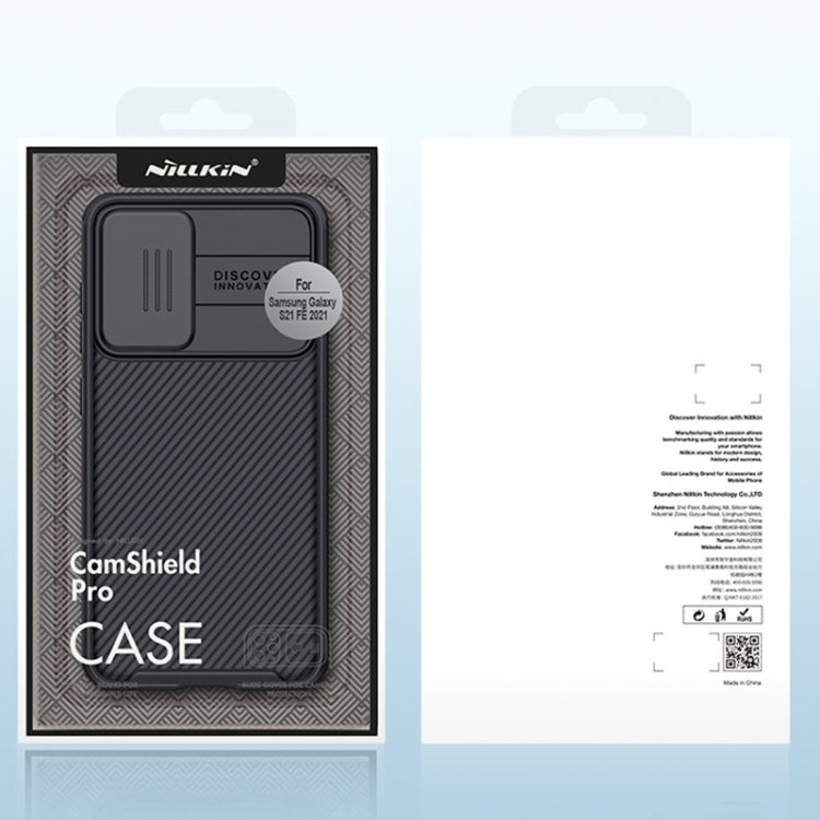 For Samsung Galaxy S21 FE 5G NILLKIN Black Mirror Pro Series Camshield Full Coverage Dust-proof Scratch Resistant Phone Case(Black) - Galaxy Phone Cases by NILLKIN | Online Shopping UK | buy2fix