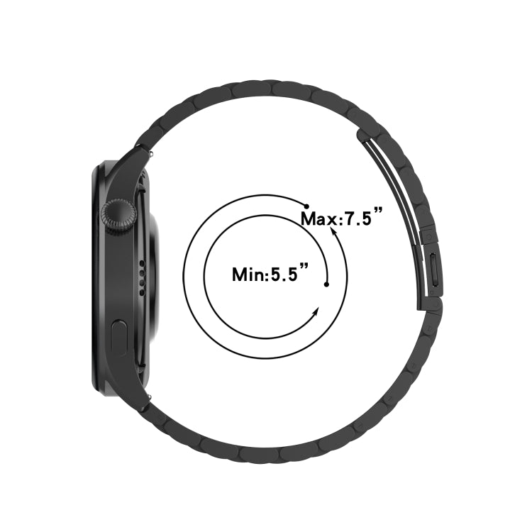 For Huawei Watch 3 / 3 Pro 22mm Three-beads Steel Watch Band(Black) - Smart Wear by buy2fix | Online Shopping UK | buy2fix