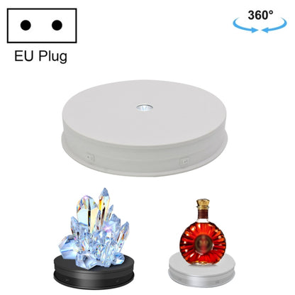 30cm Electric Rotating Turntable Display Stand  LED Light Video Shooting Props Turntable, Power Plug:220V EU Plug(White) - Camera Accessories by buy2fix | Online Shopping UK | buy2fix