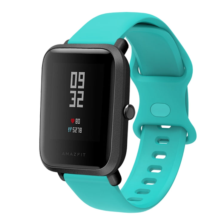 22mm For Amazfit GTS 2e Butterfly Buckle Silicone Watch Band(Mint Green) - Watch Bands by buy2fix | Online Shopping UK | buy2fix