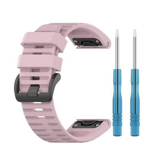 For Garmin Fenix 6 22mm Smart Watch Quick Release Silicon Watch Band(Rose Pink) - Watch Bands by buy2fix | Online Shopping UK | buy2fix