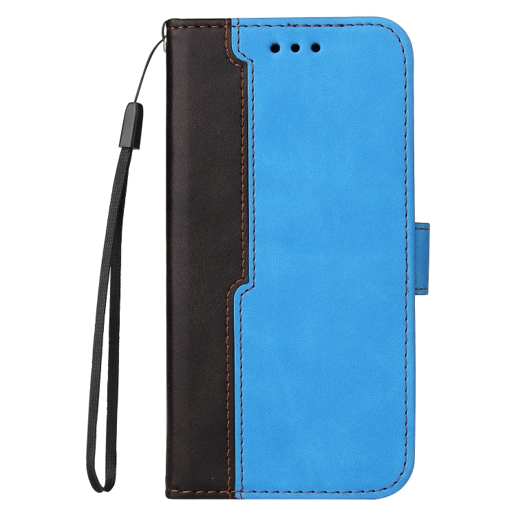 For vivo V21 4G / 5G Business Stitching-Color Horizontal Flip PU Leather Case with Holder & Card Slots & Photo Frame(Blue) - vivo Cases by buy2fix | Online Shopping UK | buy2fix