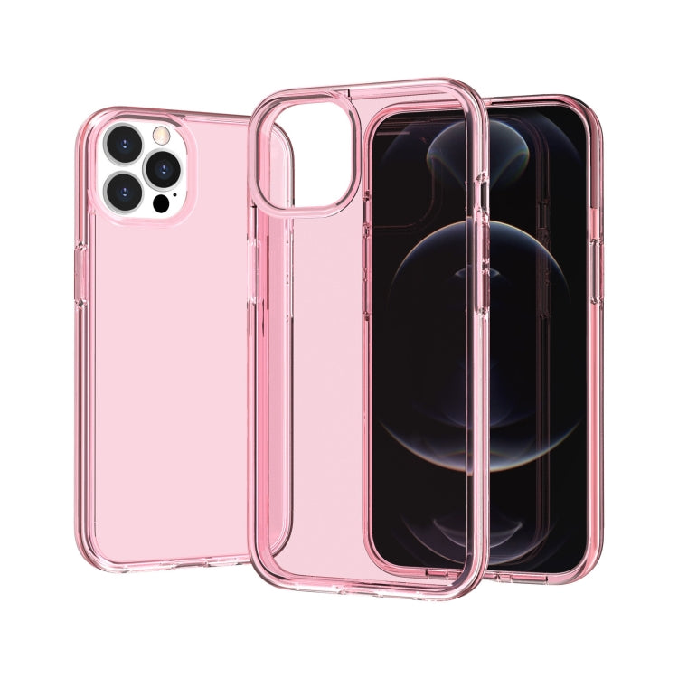 For iPhone 13 Pro Shockproof Terminator Style Transparent Protective Case (Pink) - iPhone 13 Pro Cases by buy2fix | Online Shopping UK | buy2fix