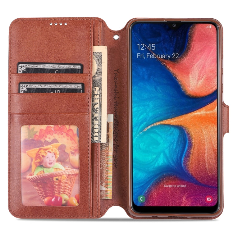 For  Galaxy A20e  AZNS Calf Texture Magnetic Horizontal Flip PU Leather Case with Holder & Card Slots & Photo Frame(Brown) - Galaxy Phone Cases by AZNS | Online Shopping UK | buy2fix