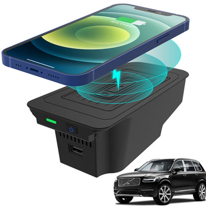 Car Qi Standard Wireless Charger 10W Quick Charging for Volvo S60 2019-2021, Left Driving - In Car by buy2fix | Online Shopping UK | buy2fix