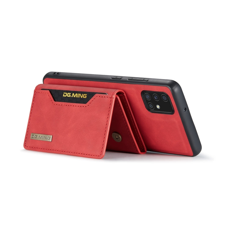 For Samsung Galaxy A71 DG.MING M2 Series 3-Fold Multi Card Bag Back Cover Shockproof Case with Wallet & Holder Function(Red) - Galaxy Phone Cases by DG.MING | Online Shopping UK | buy2fix