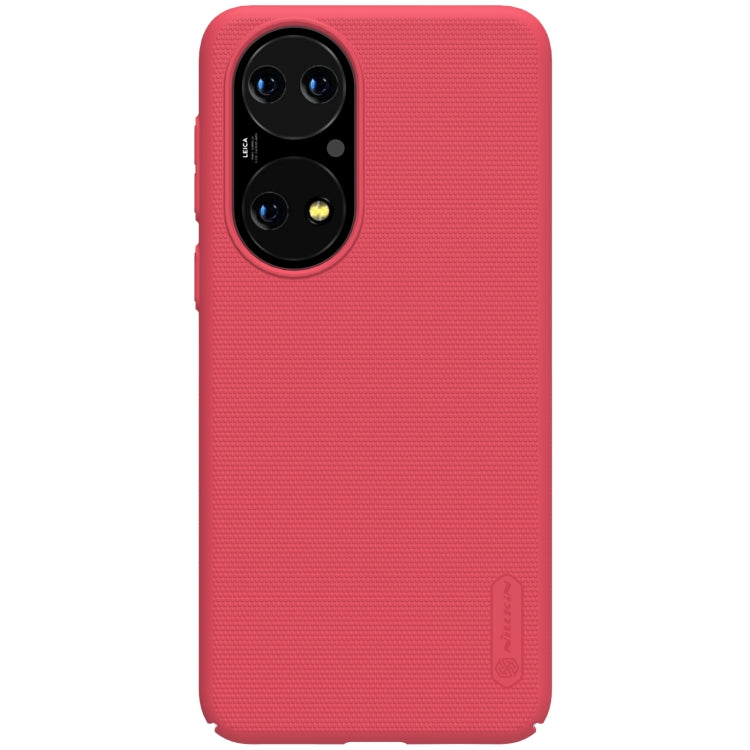 For Huawei P50 NILLKIN Frosted Concave-convex Texture PC Protective Case(Red) - Huawei Cases by NILLKIN | Online Shopping UK | buy2fix