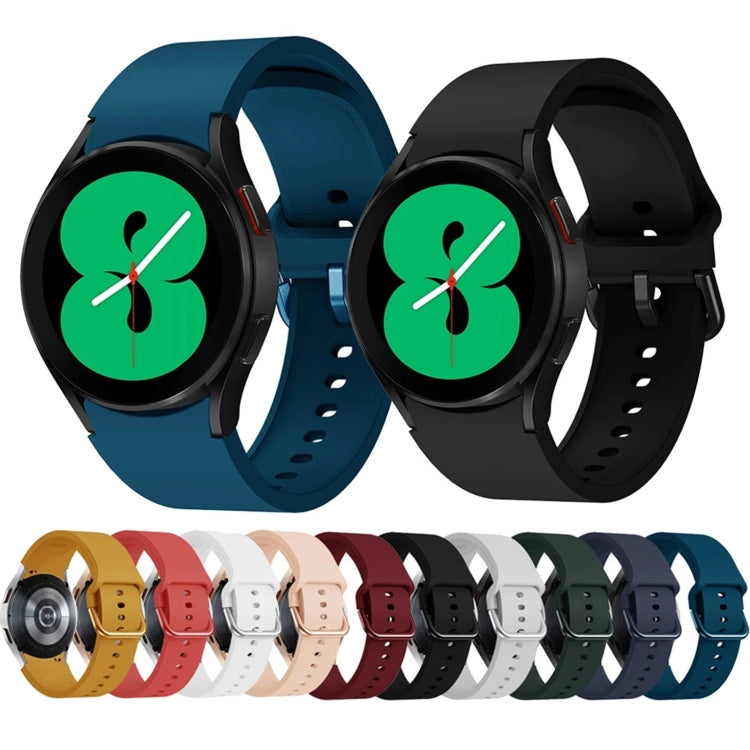 For Samsung Galaxy Watch4 Classic 42mm Universal Silicone Colorful Buckle Watch Band(Black) - Smart Wear by buy2fix | Online Shopping UK | buy2fix