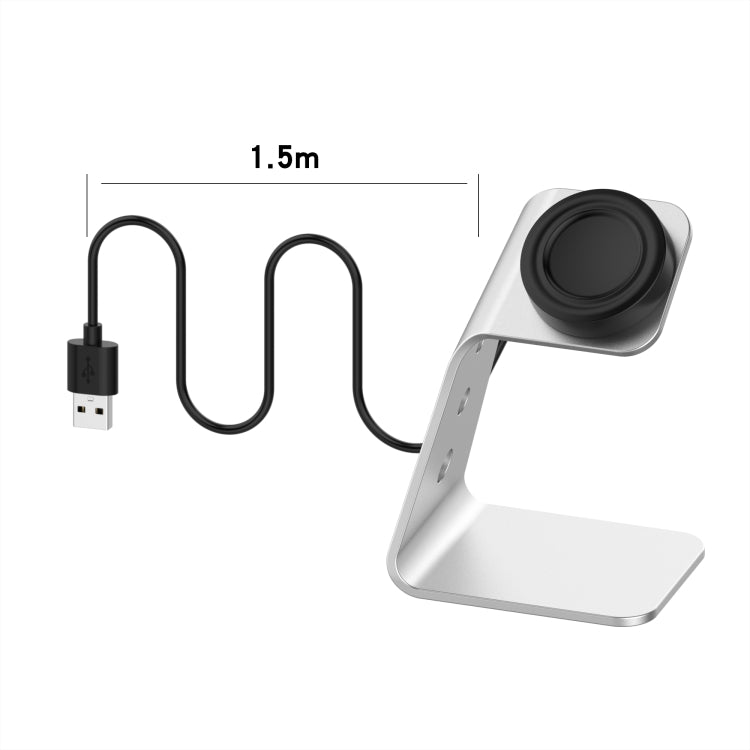 For Samsung Galaxy Watch4 Classic / Galaxy Watch4 Universal Aluminum Alloy Magnetic Charger Holder(Silver) - Charger by buy2fix | Online Shopping UK | buy2fix