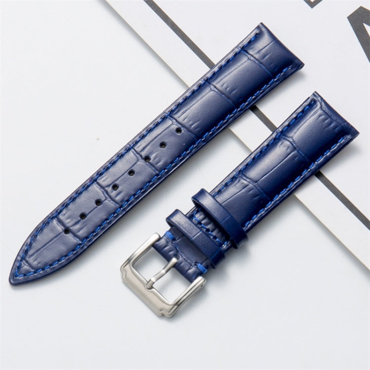 22mm Calf Leather Watch Band(Blue) - Smart Wear by buy2fix | Online Shopping UK | buy2fix