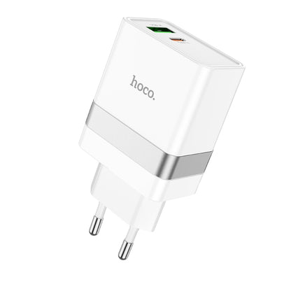 hoco N21 PD 30W Type-C / USB-C + QC 3.0 USB Mini Fast Charger, EU Plug(White) - Apple Accessories by hoco | Online Shopping UK | buy2fix