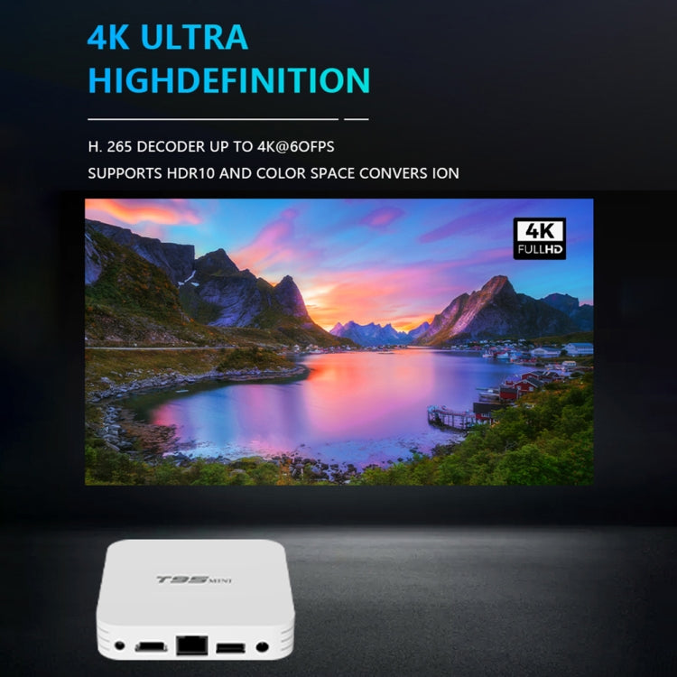 T95MINI 4K HD Network TV Set Top Box, Android 10.0, Allwinner H313 Quad Core 64-bit Cortex-A53, 1GB + 8GB, Support 2.4G WiFi, HDMI, AV, LAN, USB 2.0, US Plug - Consumer Electronics by buy2fix | Online Shopping UK | buy2fix