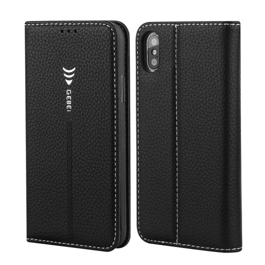 For iPhone XS Max GEBEI PU+TPU Horizontal Flip Protective Case with Holder & Card Slots(Black) - More iPhone Cases by GEBEI | Online Shopping UK | buy2fix