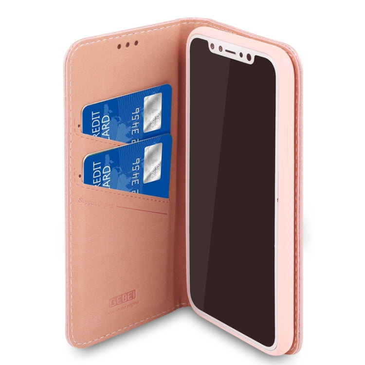 For iPhone XS Max GEBEI PU+TPU Horizontal Flip Protective Case with Holder & Card Slots(Rose Gold) - More iPhone Cases by GEBEI | Online Shopping UK | buy2fix