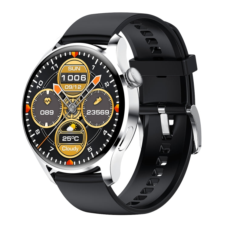 M103 1.35 inch IPS Color Screen IP67 Waterproof Smart Watch, Support Sleep Monitoring / Heart Rate Monitoring / Bluetooth Call / Music Playback, Style: Silicone Strap(Black Silver) - Smart Wear by buy2fix | Online Shopping UK | buy2fix