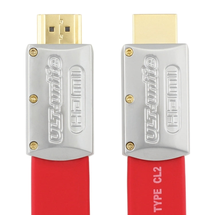 ULT-unite 4K Ultra HD Gold-plated HDMI to HDMI Flat Cable, Cable Length:1m(Red) - Cable by ult-unite | Online Shopping UK | buy2fix