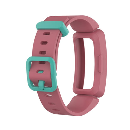 For Fitbit Inspire HR / Ace 2 Silicone Smart Watch  Watch Band(Red + Green Buckle) - Smart Wear by buy2fix | Online Shopping UK | buy2fix