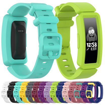 For Fitbit Inspire HR / Ace 2 Silicone Smart Watch  Watch Band(Red + Green Buckle) - Smart Wear by buy2fix | Online Shopping UK | buy2fix