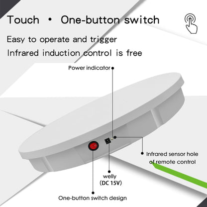 52cm Remote Control Electric Rotating Turntable Display Stand Video Shooting Props Turntable, Plug-in Power, Power Plug:EU Plug(Black) - Camera Accessories by buy2fix | Online Shopping UK | buy2fix