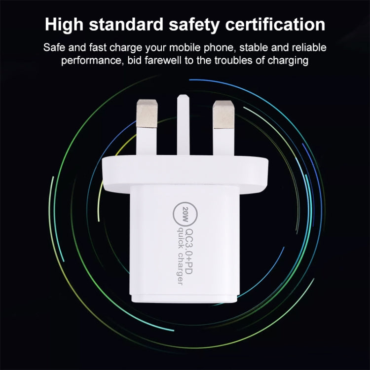 20WACB 20W QC3.0 + PD Quick Charger, Plug Specification:AU Plug(White) - USB Charger by buy2fix | Online Shopping UK | buy2fix