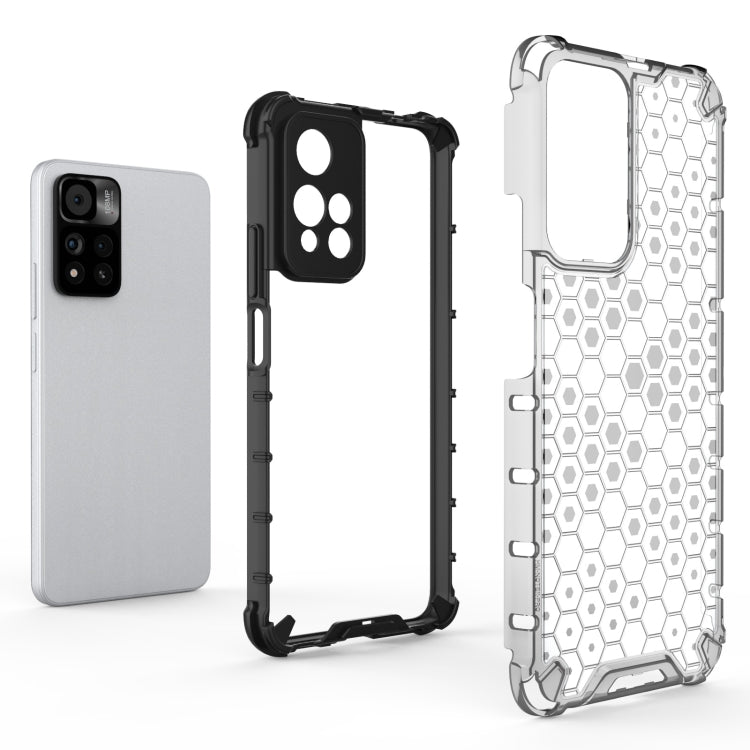 For Xiaomi Redmi Note 11 Pro 5G Shockproof Honeycomb PC + TPU Phone Case(Black) - Xiaomi Accessories by buy2fix | Online Shopping UK | buy2fix