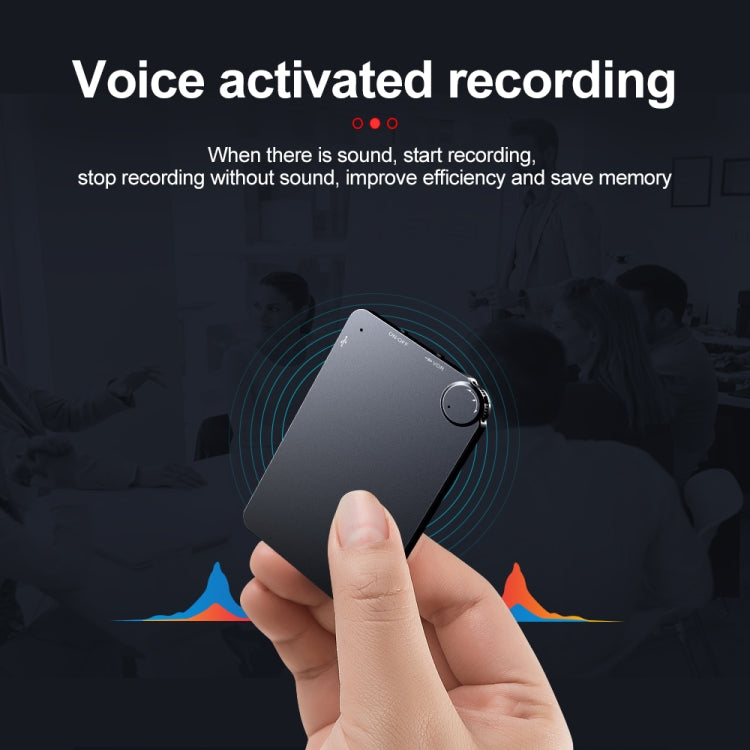 K2 Portable Ultra-thin Card Voice Recorder, Capacity:16GB(Black) - Consumer Electronics by buy2fix | Online Shopping UK | buy2fix