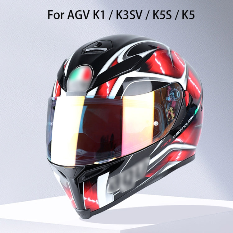 Motorcycle Helmet Visor Anti-UV Wind Shield Lens For AGV K1 / K3SV / K5(Electroplated Red) - In Car by buy2fix | Online Shopping UK | buy2fix