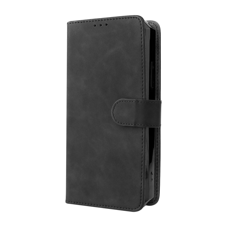 For Oukitel WP15 5G Solid Color Skin Feel Magnetic Buckle Leather Phone Case(Black) - More Brand by buy2fix | Online Shopping UK | buy2fix