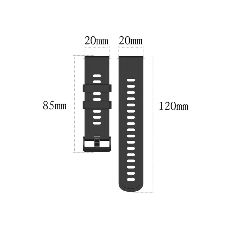 For Amazfit GTR Silicone Smart Watch Watch Band, Size:20mm(White) - Watch Bands by buy2fix | Online Shopping UK | buy2fix