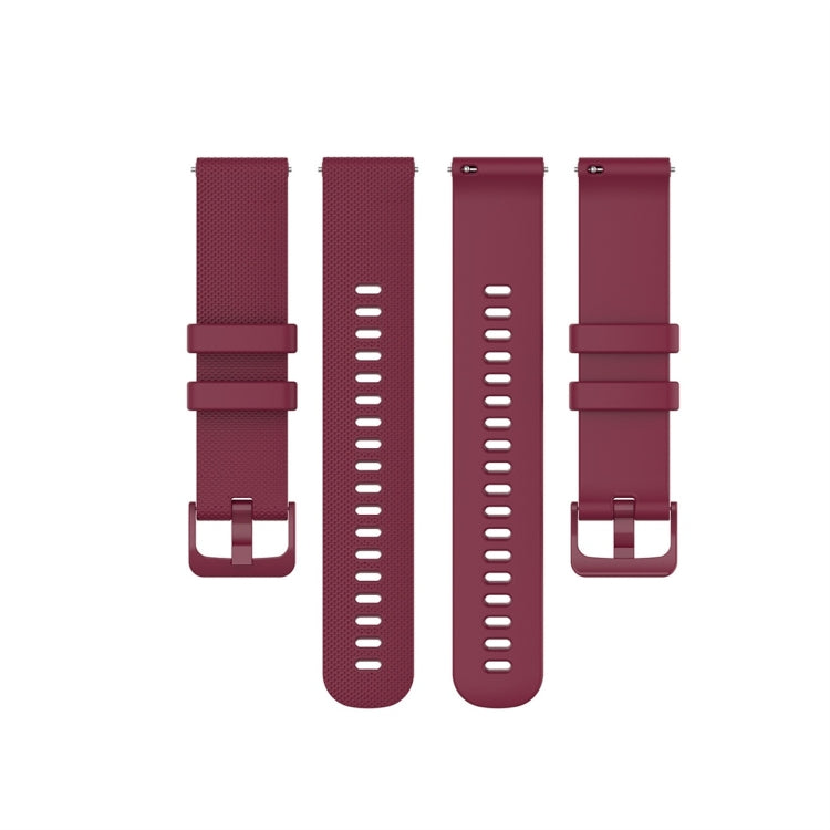 For Garmin Silicone Smart Watch Watch Band, Size:22mm Universal(Wine Red) - Watch Bands by buy2fix | Online Shopping UK | buy2fix