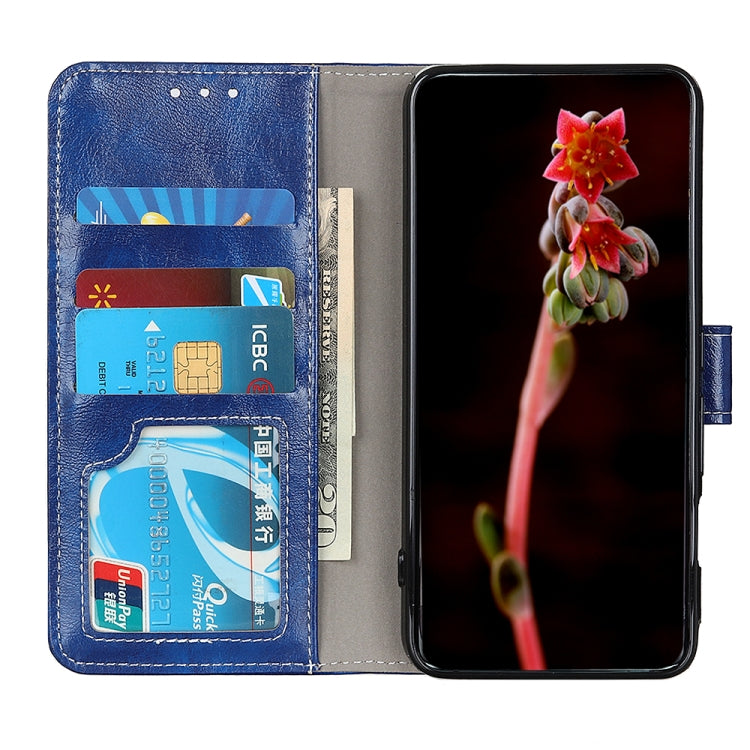 For Motorola Edge X30 Retro Crazy Horse Texture Horizontal Flip Leather Phone Case(Blue) - Motorola Cases by buy2fix | Online Shopping UK | buy2fix