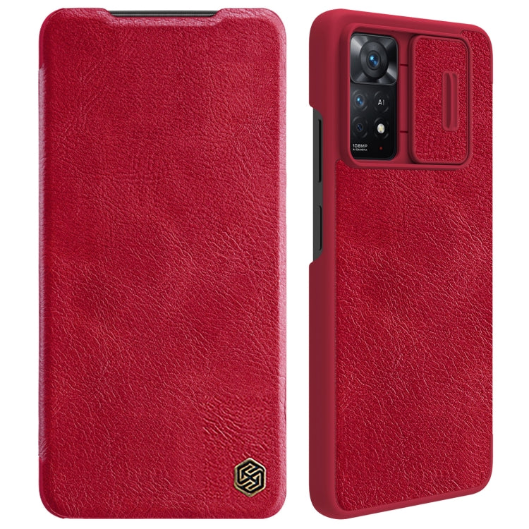 For Xiaomi Redmi Note 11 Pro Global / 11 Pro 5G Global / 11 Pro+ 5G India / 11E Pro 5G NILLKIN QIN Series Pro Crazy Horse Texture Leather Case(Red) - Xiaomi Cases by NILLKIN | Online Shopping UK | buy2fix