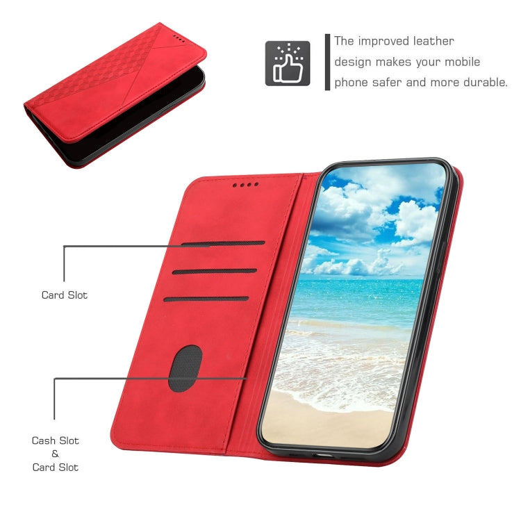 For Motorola Moto G60S Skin Feel Magnetic Leather Phone Case(Red) - Motorola Cases by buy2fix | Online Shopping UK | buy2fix