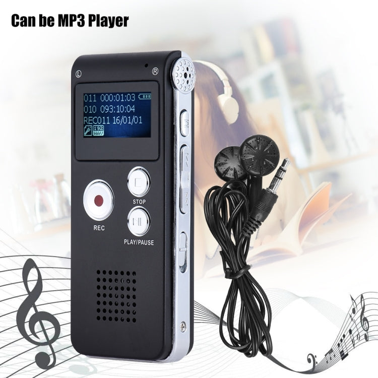 SK-012 16GB USB Dictaphone Digital Audio Voice Recorder with WAV MP3 Player VAR Function(Black) - Other Style by buy2fix | Online Shopping UK | buy2fix