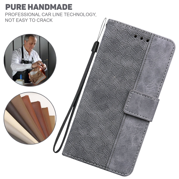 For Samsung Galaxy S22+ 5G Geometric Embossed Leather Phone Case(Grey) - Samsung Accessories by buy2fix | Online Shopping UK | buy2fix