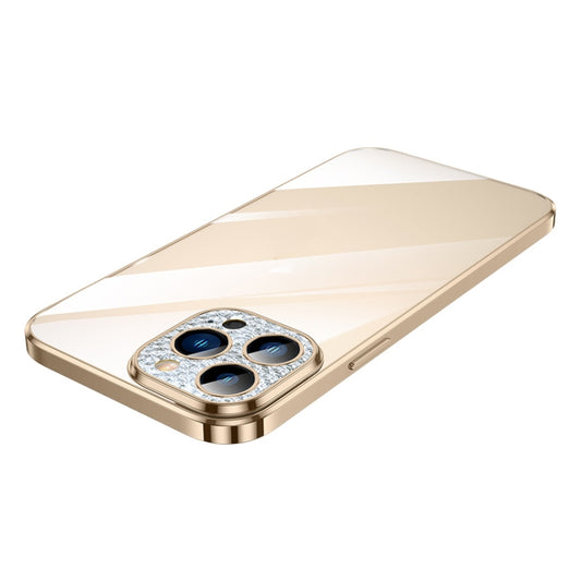 For iPhone 12 Pro Max SULADA Diamond Lens Protector Plated Frosted Case(Gold) - iPhone 12 Pro Max Cases by SULADA | Online Shopping UK | buy2fix