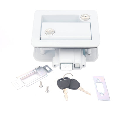 A5981-02 White RV Paddle Entry Door Lock Latch - In Car by buy2fix | Online Shopping UK | buy2fix