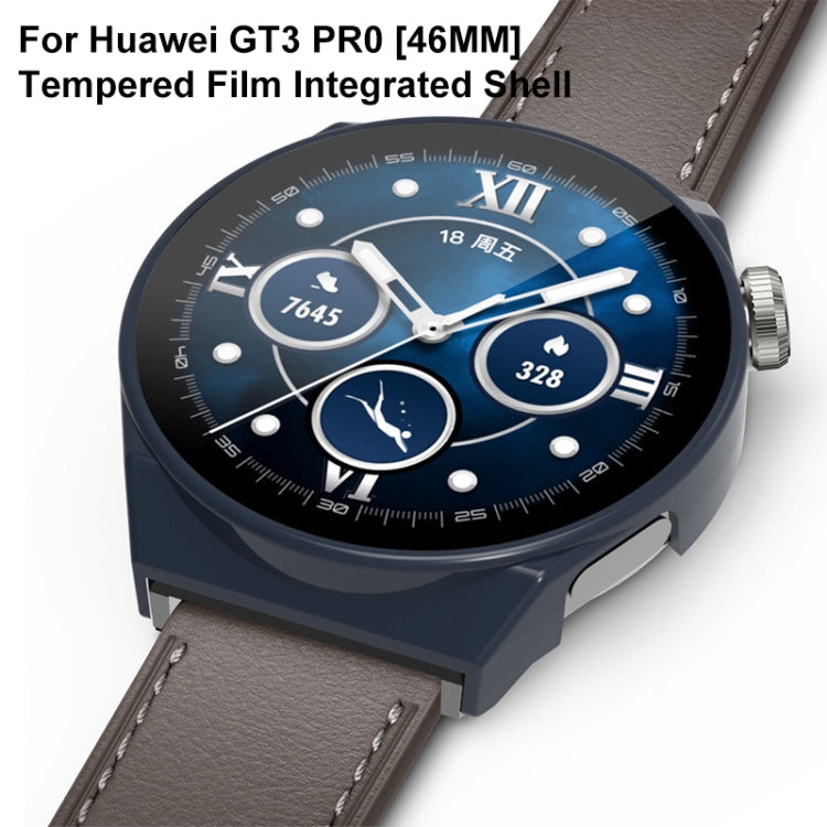 For Huawei Watch GT 3 Pro 46mm PC + Tempered Glass Watch Case(Black) - Watch Cases by buy2fix | Online Shopping UK | buy2fix