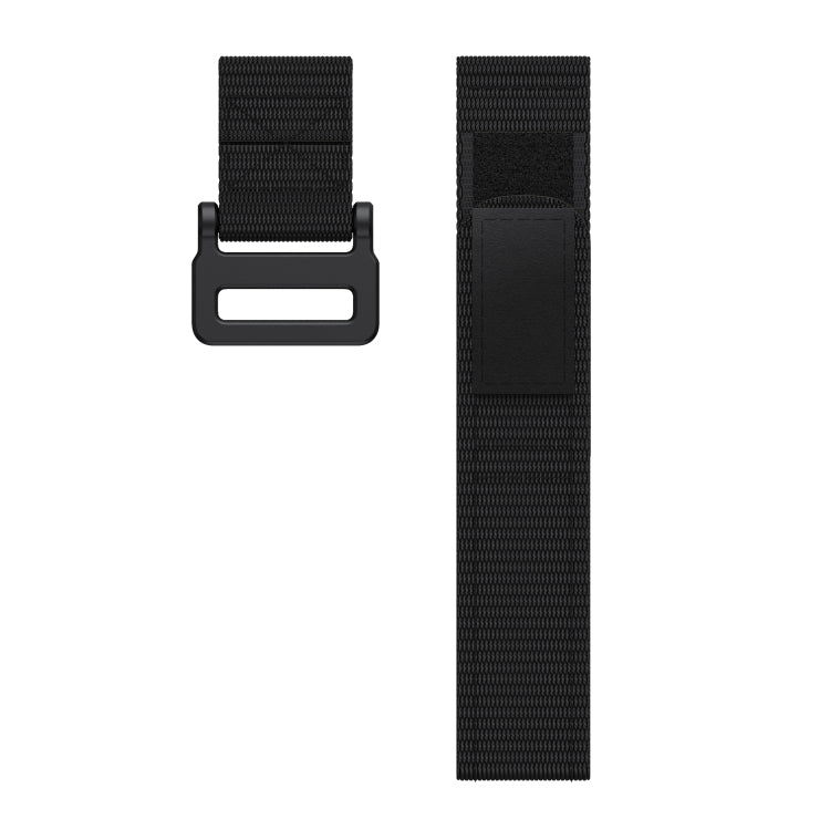 22mm Hook And Loop Fastener Nylon Watch Band(Black) - Smart Wear by buy2fix | Online Shopping UK | buy2fix