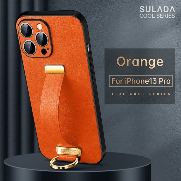 For iPhone 13 Pro SULADA Cool Series PC + Leather Texture Skin Feel Shockproof Phone Case  (Orange) - iPhone 13 Pro Cases by SULADA | Online Shopping UK | buy2fix