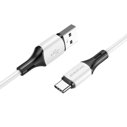 Borofone BX79 Type-C / USB-C Silicone Sync Data Charging Cable, Length: 1m(White) -  by Borofone | Online Shopping UK | buy2fix