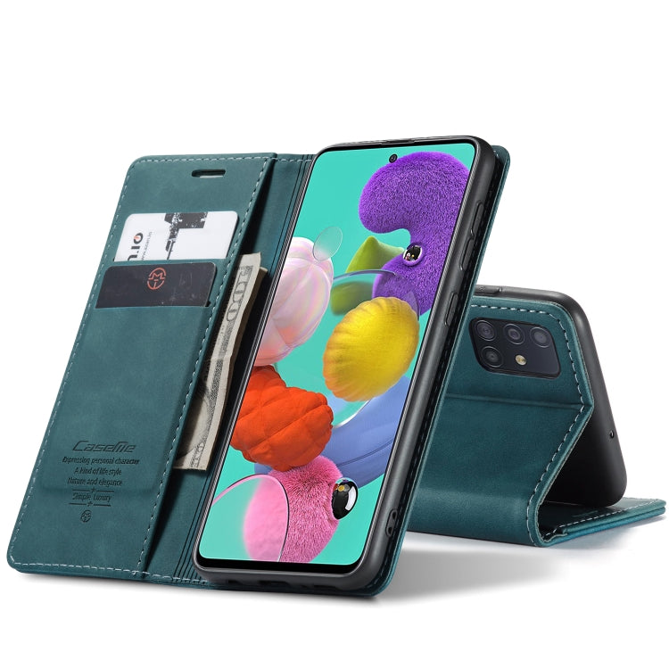 For Galaxy A51 CaseMe Multifunctional Horizontal Flip Leather Case, with Card Slot & Holder & Wallet(Blue) - Samsung Accessories by CaseMe | Online Shopping UK | buy2fix