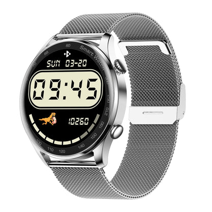 AK32 1.36 inch IPS Touch Screen Smart Watch, Support Bluetooth Calling/Blood Oxygen Monitoring,Style: Steel Watch Band(Silver) - Smart Wear by buy2fix | Online Shopping UK | buy2fix