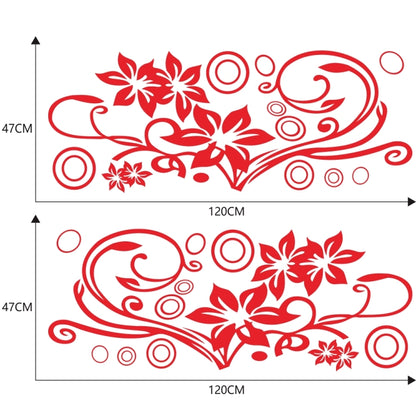 2 PCS/Set D-75 Flower Vine Pattern Car Modified Decorative Sticker(Red) - In Car by buy2fix | Online Shopping UK | buy2fix