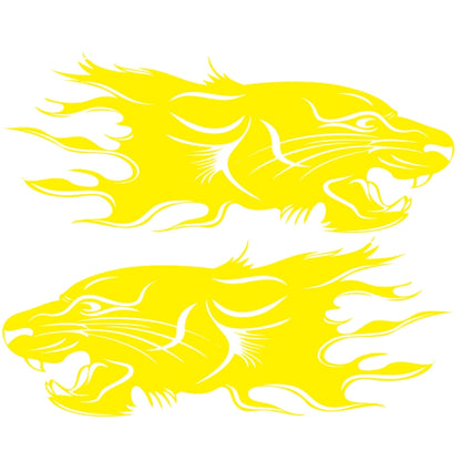 2 PCS/Set D-417 Lion Pattern Car Modified Decorative Sticker(Yellow) - In Car by buy2fix | Online Shopping UK | buy2fix