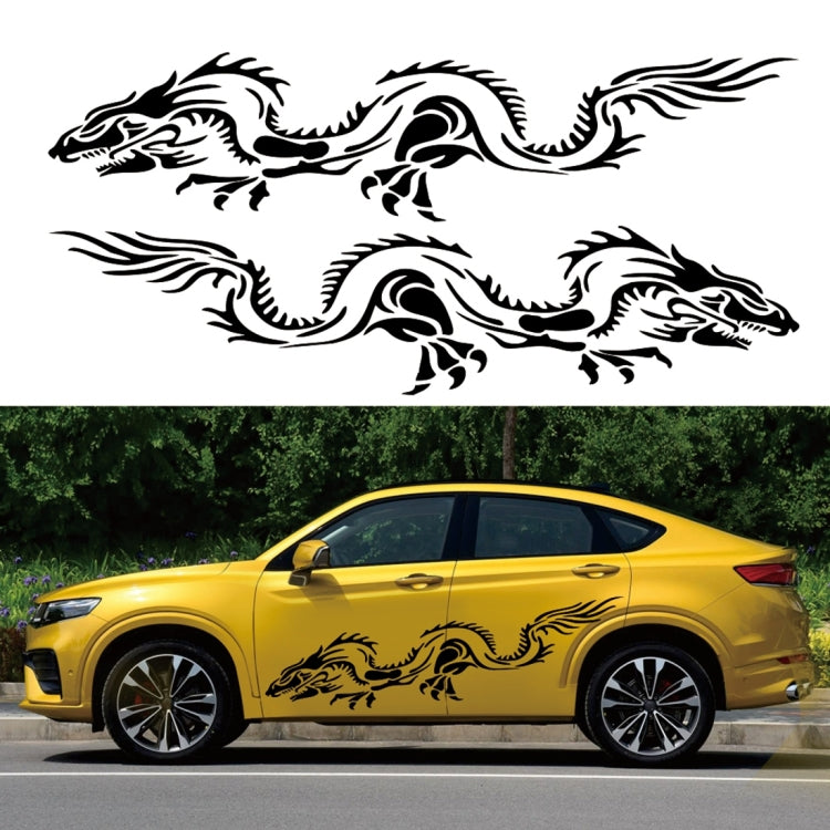 2 PCS/Set D-418 Dragon Totem Tribe Pattern Car Modified Decorative Sticker(White) - In Car by buy2fix | Online Shopping UK | buy2fix
