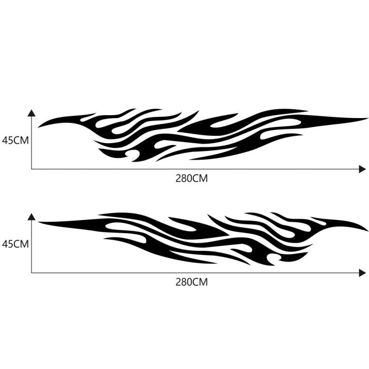 2 PCS/Set D-476 Fire Element Pattern Car Modified Decorative Sticker(Black) - In Car by buy2fix | Online Shopping UK | buy2fix