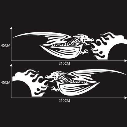 2 PCS/Set D-489 Fire-breathing Dragon Pattern Car Modified Decorative Sticker(White) - In Car by buy2fix | Online Shopping UK | buy2fix