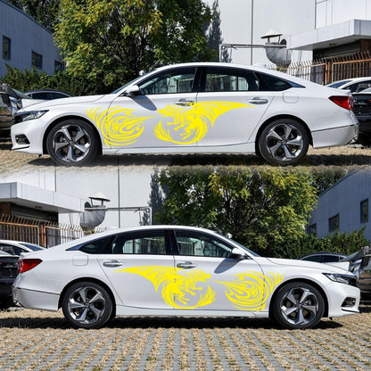 2 PCS/Set D-498 Pterosaur Spitfire Pattern Car Modified Decorative Sticker(Yellow) - In Car by buy2fix | Online Shopping UK | buy2fix