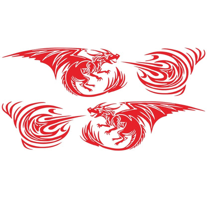 2 PCS/Set D-498 Pterosaur Spitfire Pattern Car Modified Decorative Sticker(Red) - In Car by buy2fix | Online Shopping UK | buy2fix